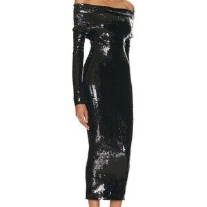 NEW NWT Alexandre Vauthier Couture Edit Dress in Black FWRD sequins off shoulder